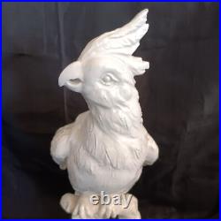 Vintage White Cockatoo Italian Porcelain Life Sized Parrot Mid Century Numbered