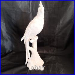 Vintage White Cockatoo Italian Porcelain Life Sized Parrot Mid Century Numbered