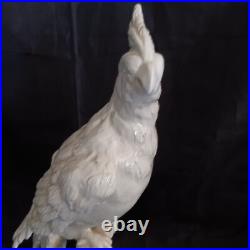 Vintage White Cockatoo Italian Porcelain Life Sized Parrot Mid Century Numbered