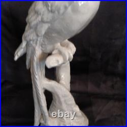 Vintage White Cockatoo Italian Porcelain Life Sized Parrot Mid Century Numbered