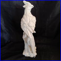 Vintage White Cockatoo Italian Porcelain Life Sized Parrot Mid Century Numbered
