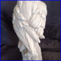 Vintage White Cockatoo Italian Porcelain Life Sized Parrot Mid Century Numbered