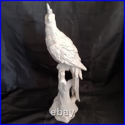 Vintage White Cockatoo Italian Porcelain Life Sized Parrot Mid Century Numbered