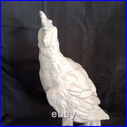 Vintage White Cockatoo Italian Porcelain Life Sized Parrot Mid Century Numbered