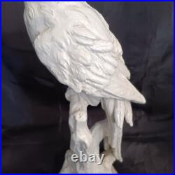 Vintage White Cockatoo Italian Porcelain Life Sized Parrot Mid Century Numbered