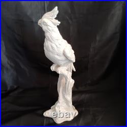 Vintage White Cockatoo Italian Porcelain Life Sized Parrot Mid Century Numbered
