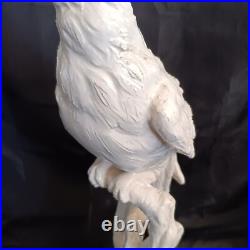 Vintage White Cockatoo Italian Porcelain Life Sized Parrot Mid Century Numbered