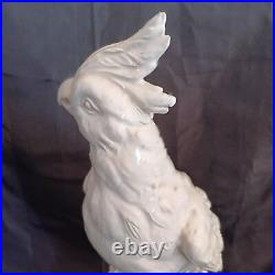 Vintage White Cockatoo Italian Porcelain Life Sized Parrot Mid Century Numbered