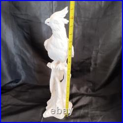 Vintage White Cockatoo Italian Porcelain Life Sized Parrot Mid Century Numbered