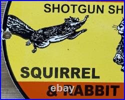 Vintage Winchester Porcelain Sign Dealership Shot Gun Bird Hunting Squirrel
