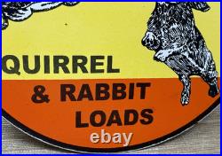 Vintage Winchester Porcelain Sign Dealership Shot Gun Bird Hunting Squirrel