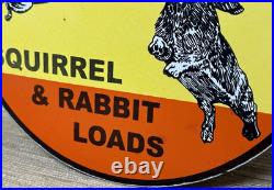 Vintage Winchester Porcelain Sign Dealership Shot Gun Bird Hunting Squirrel