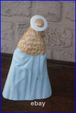 Vintage french porcelain madonna child bird statue figurine