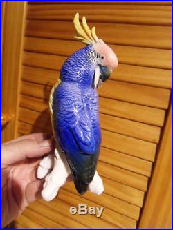 Vintage statue porcelaine de saxe Karl Ens perroquet parrot bird ara cacatoes
