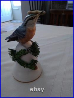 Vintg. 12 Ceramic/porcelain Bird Bells figurines Peter Barett apprx. 4.5 5