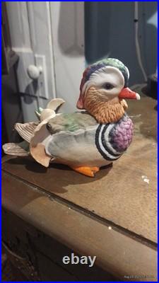 Vntg Boehm Studio Birds Collection Mandarin Duck #40106 Male Porcelain Bird USA