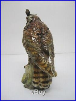 Vtg 15 Mid-Century Tay Great Horned Owl Statue Figurine Italian Italy Painted