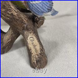 Vtg Andrea By Sadek Blue Bird Family Figurine Handpainted Porcelain # 7558 Mint