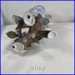 Vtg Andrea By Sadek Blue Bird Family Figurine Handpainted Porcelain # 7558 Mint