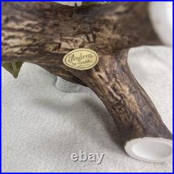 Vtg Andrea By Sadek Blue Bird Family Figurine Handpainted Porcelain # 7558 Mint