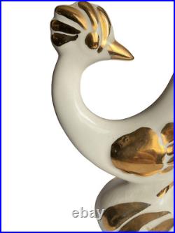 Vtg Bird-Rooster/Pheasant Sculpture Ceramic Porcelain Hand Painted Decorative