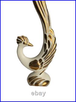 Vtg Bird-Rooster/Pheasant Sculpture Ceramic Porcelain Hand Painted Decorative