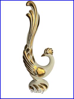 Vtg Bird-Rooster/Pheasant Sculpture Ceramic Porcelain Hand Painted Decorative