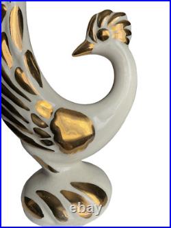 Vtg Bird-Rooster/Pheasant Sculpture Ceramic Porcelain Hand Painted Decorative