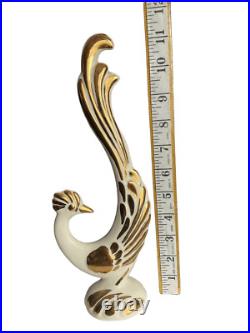 Vtg Bird-Rooster/Pheasant Sculpture Ceramic Porcelain Hand Painted Decorative