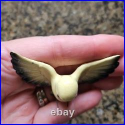 Vtg Hagen Renaker VERY RARE Miniature Yellow & Black Flying Bird w Metal Legs