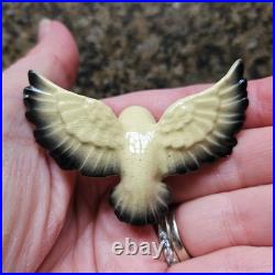 Vtg Hagen Renaker VERY RARE Miniature Yellow & Black Flying Bird w Metal Legs