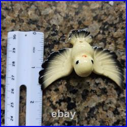 Vtg Hagen Renaker VERY RARE Miniature Yellow & Black Flying Bird w Metal Legs
