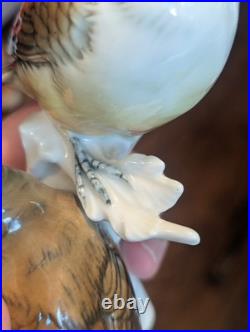 Vtg Karl Ens Porcelain Bird Figurine Crested Titmouse & Coal Tit Blue Mark LG 7