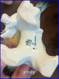 Vtg Karl Ens Porcelain Bird Figurine Crested Titmouse & Coal Tit Blue Mark LG 7