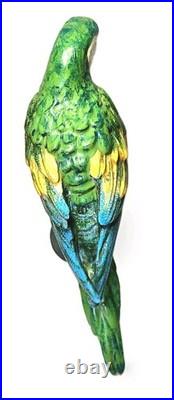 Wonderful Big Vtg Mid-Century 23 Italian Parrot Figurine Majolica Bird & Stand