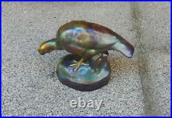 Zsolnay Blue-Green-Purple Eozin Bird/Turkey Antique Porcelain Figurine