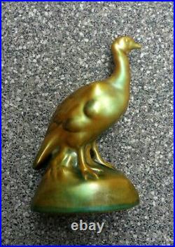 Zsolnay Green-Blue Eozin Bird/Turkey Antique Porcelain Figurine