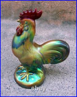 Zsolnay Multicolor Eozin Bird/Rooster Antique Porcelain Zsolnay Figurine